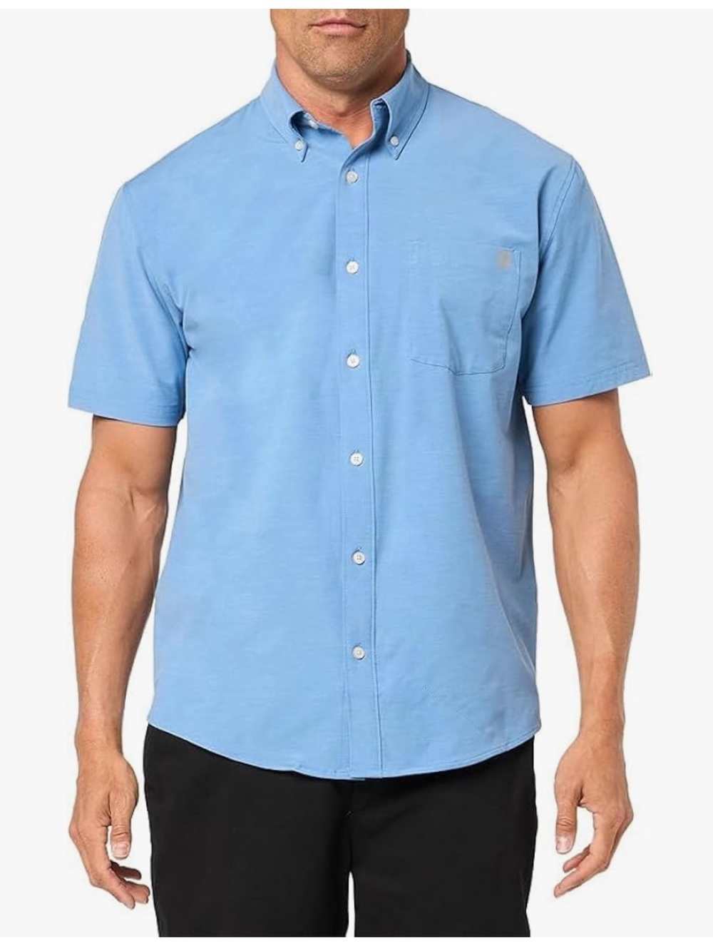Huk Men's Kona Short Sleeve Fishing Button-Down Shirt, Marolina Blue, Size XXL